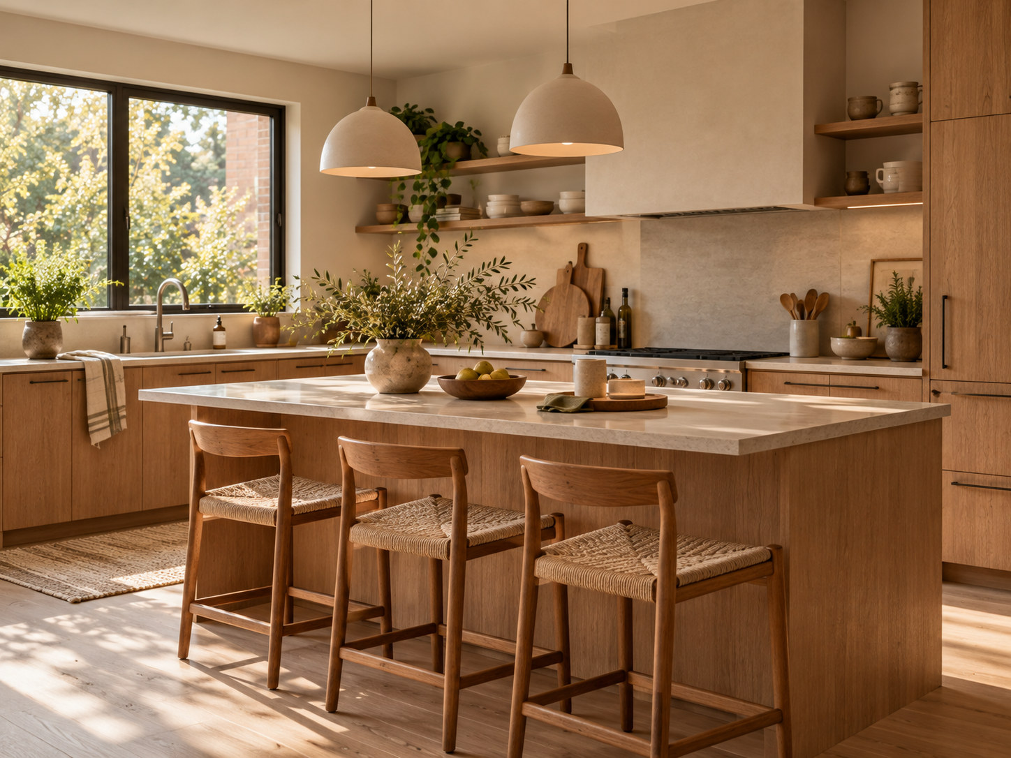 Inspiration Cuisine conviviale et fonctionnelle : Rangements du quotidien, surfaces libres et coin repas